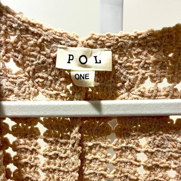 POL Crochet Open-Front Cardigan - Beige - Picture 2 of 4
